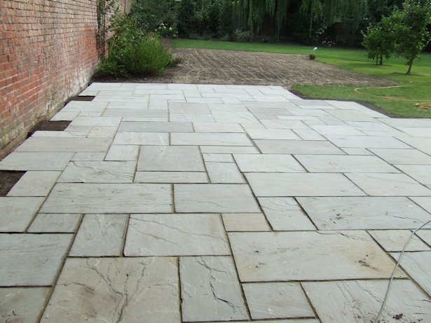 Case Study - Large Patio, Garden Levelling and Reseeding