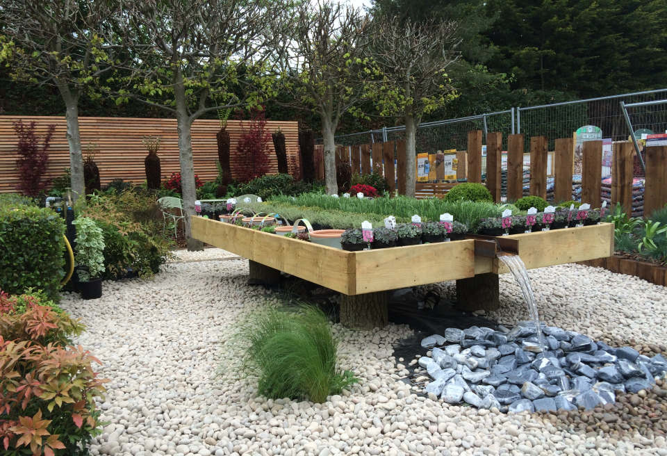 Raised Planter Beds and Water Feature