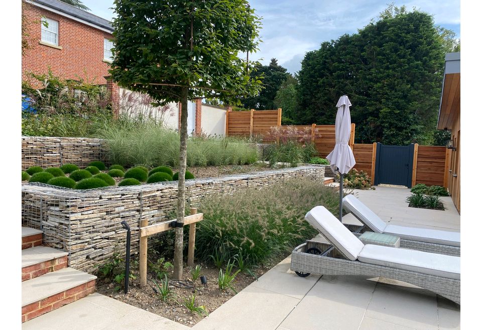 Terraced Pool Garden - Planting provides a blanket of cover